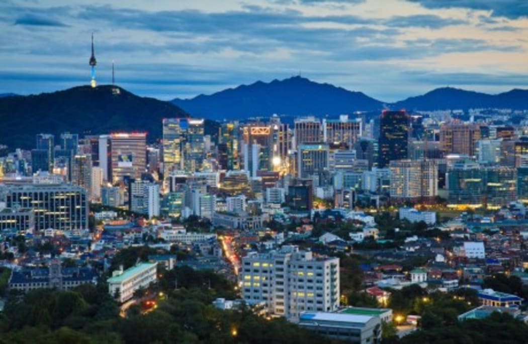 Seoul cityscape at dusk
