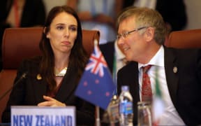Prime Minister Jacinda Ardern and Trade Minister David Parker at APEC.