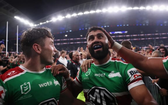 South Sydney's Alex Johnston has broken the NRL try scoring record.