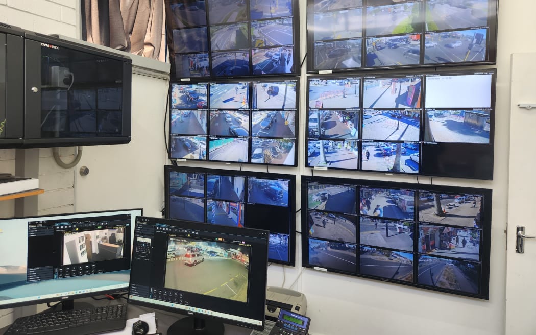The CCTV room at the Business Association in Ōtāhuhu.
