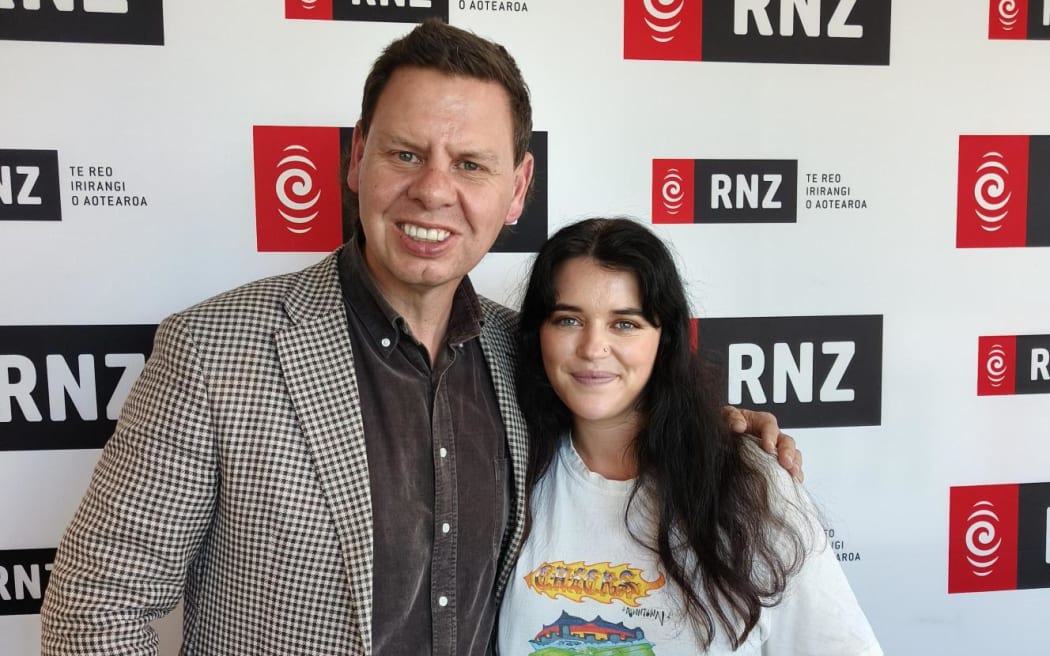 Journalist Paddy Gower with Maggie Tweedie