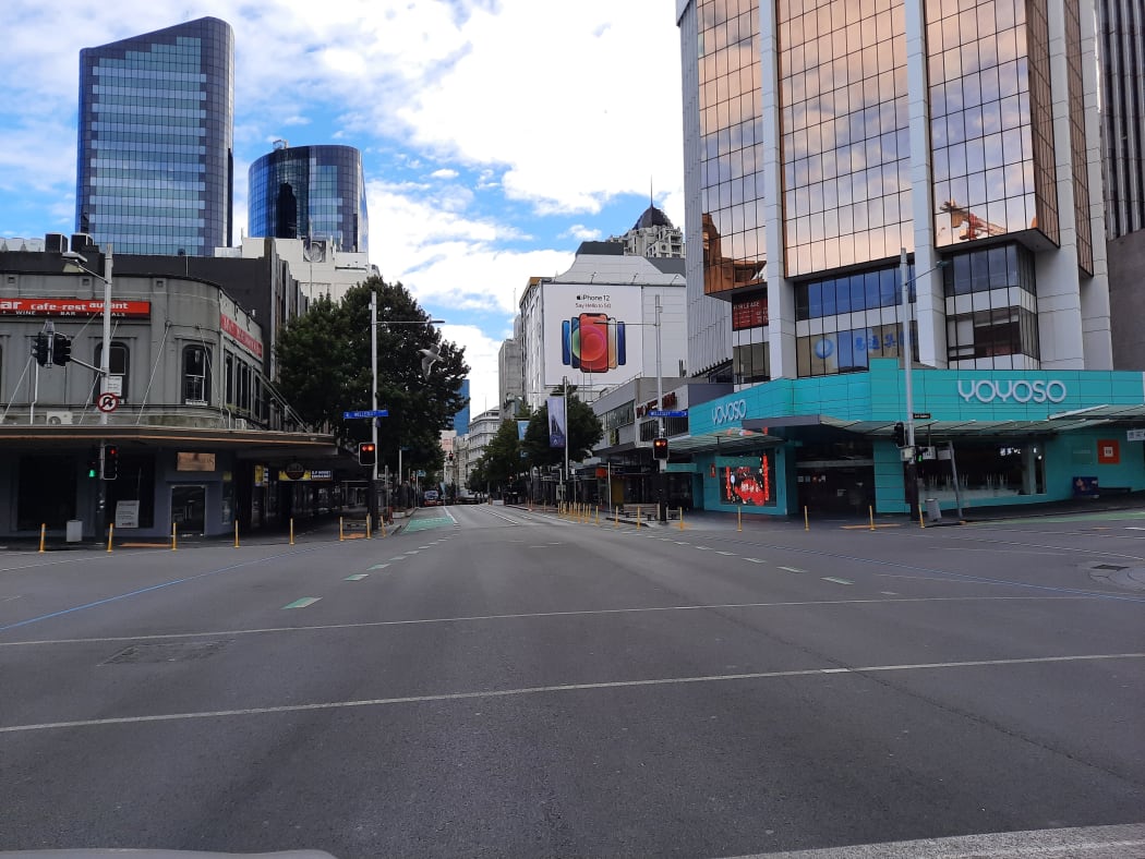 Central Auckland at 9am on the first morning of the latest level 3 lockdown.