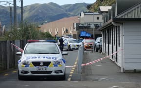 The police cordon at Mana Esplanade following the shooting.