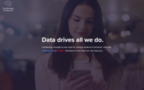 A screengrab on the Cambridge Analytica webpage