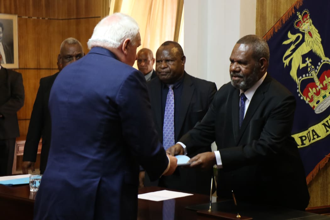Bertie Ahern receiving the referendum Writ