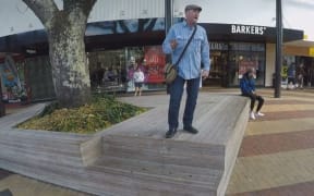 Street preacher Grant Edwards at the Cameron Street Mall.