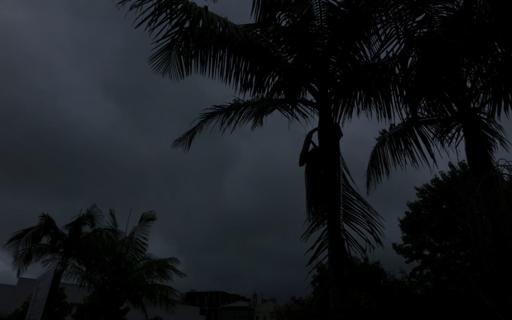 Dark clouds over Whangarei taken by RNZ reporter Lois Williams.