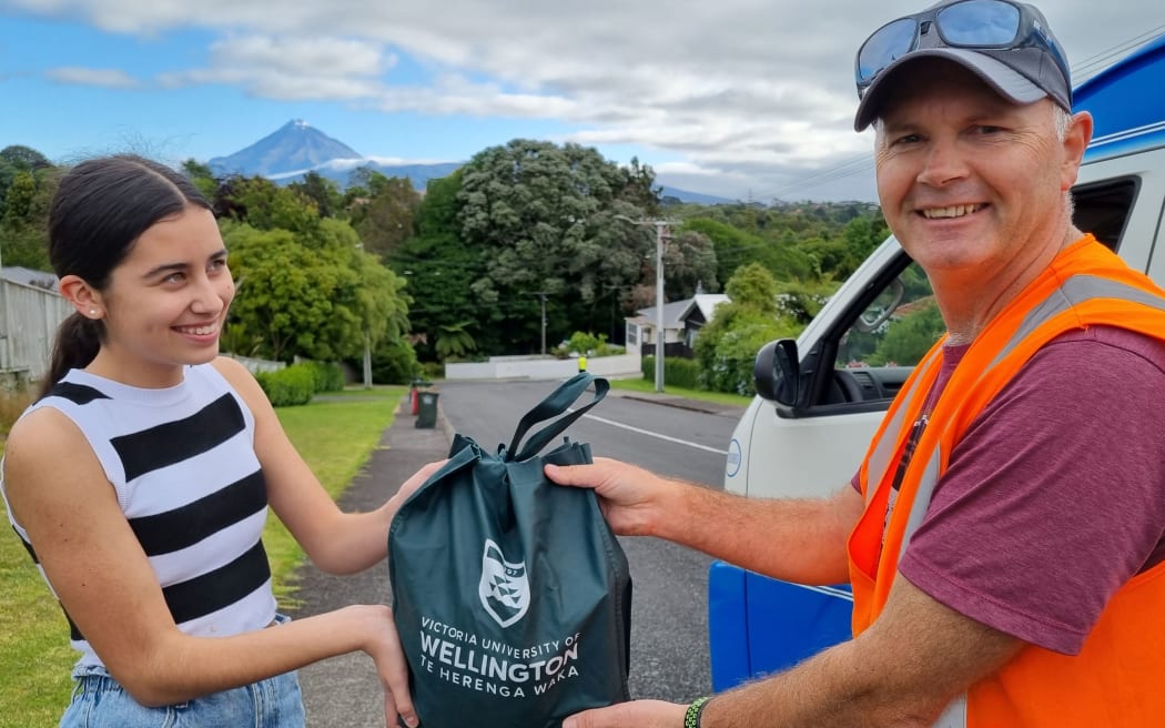 Vogeltown resident Matilda Silva, 16, was keen to donate to New Plymouth Foodbank