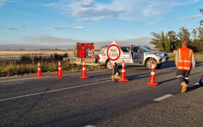 FENZ closed Old West Coast Road at Courtney Road, Kirwee due to bush fires on 5 February.