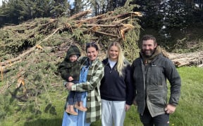 Winton deer farmer Cam Nelson with his family.