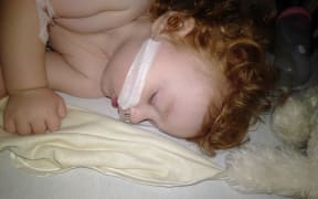 One-year-old Meah, daughter of Brittnay Beddoes, has RSV.