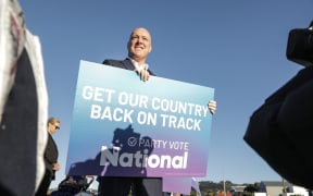 National Party election campaign trail in Petone on 12 September 2023.