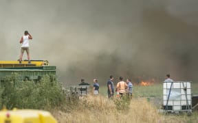 Residents were evacuated during the blaze.