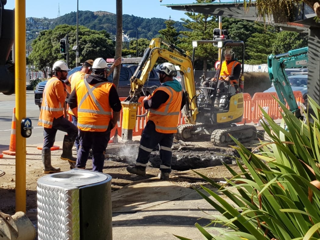 The water main near the TSB Arena burst at 4.30am leaving multi-storey buildings without running water.