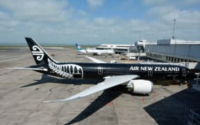 An Air New Zealand plane at Auckland Airport.