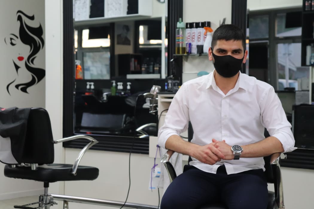 Bilal Al-Sharmy at his Greats Cuts and Colours salon in Napier.