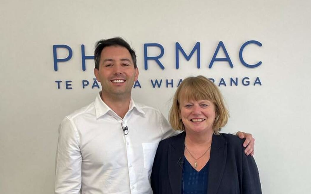 Ed Lee with Pharmac chief executive Sarah Fitt.