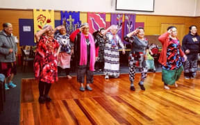 Elders from the Pacific community in Christchurch take part in the Siva Samoa.