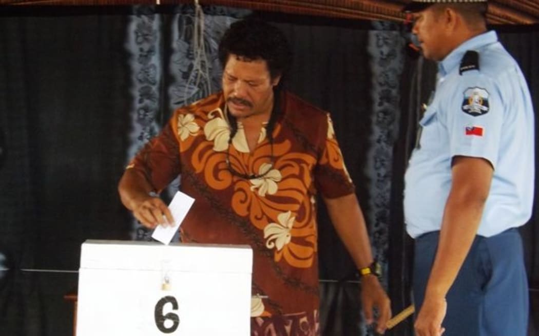 One of the polling booths in the Gagaifomauga by-election in Apia, the Maota o Pulenuu.