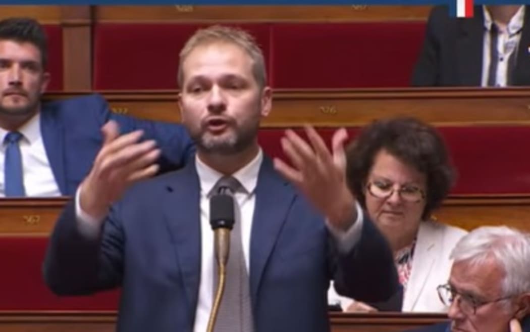 New Caledonia’s MP at the French National Assembly Nicolas Metzdorf speaks at French National Assembly on 20 May 2026.