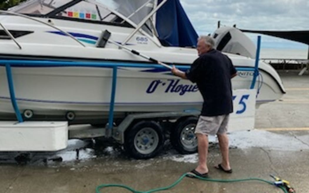 Hawke’s Bay boatie John Hogan knows how important it is to wash his boat after every outing.