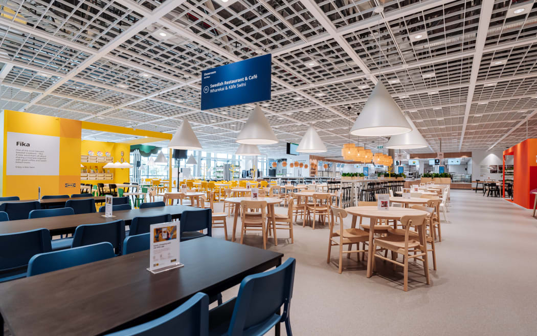 Dining room section of IKEA's Auckland store.