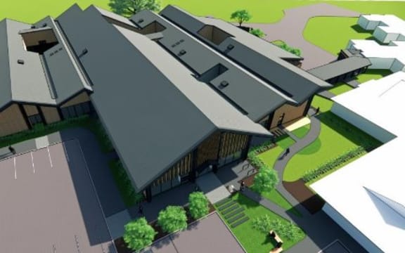 An artist's impression shows the under-construction mental health ward at Palmerston North.