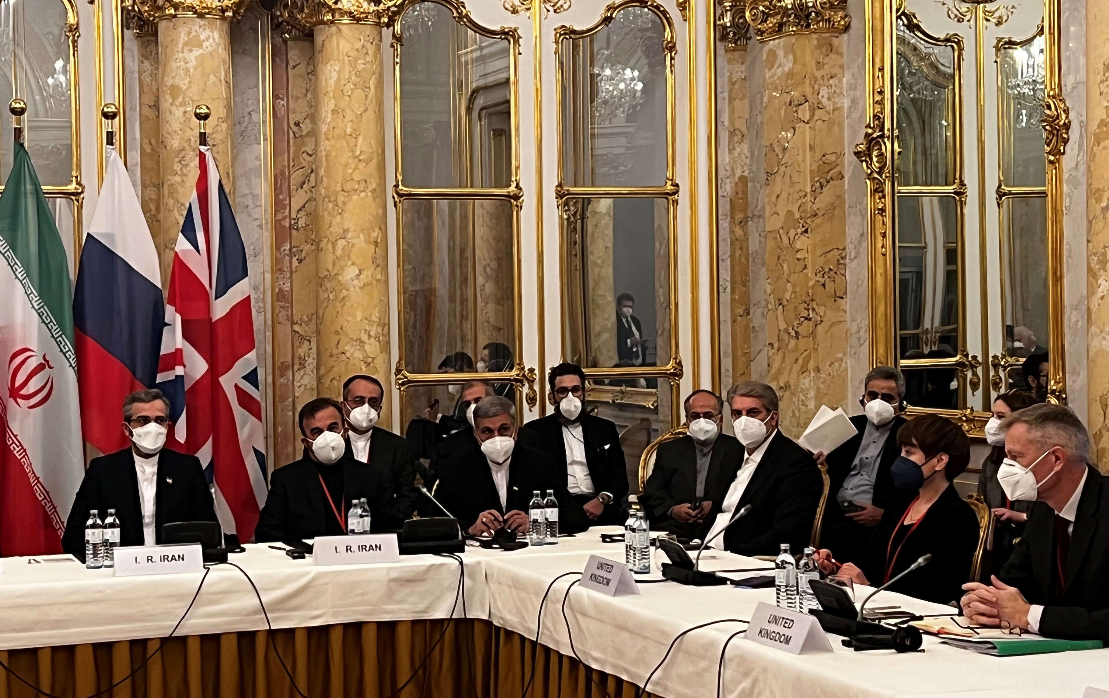 Representatives from Iran (left), and the UK (right), before the suspension of talks in Vienna aimed at reviving the Iran Nuclear deal.