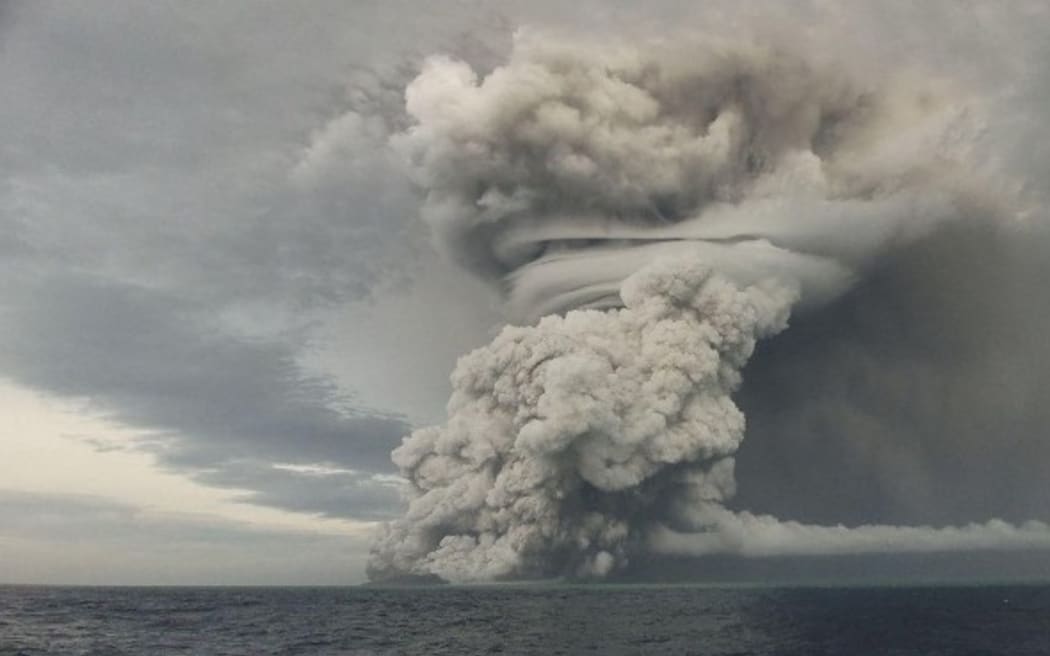 Powerful undersea volcano eruption in Tonga on Friday Jan 14, 2022. The latest eruption of the Hunga Tonga-Hunga Ha'apai volcano came just a few hours after Friday's tsunami warning was lifted.