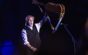 FILE - Paul McCartney performs at Glastonbury Festival in Worthy Farm, Somerset, England, Saturday, June 25, 2022. Paul McCartney is a billionaire Beatle. The former member of the Fab Four is the first British musician to be worth 1 billion pounds ($1.27 billion), according to figures released Friday, May 17, 2024. (Joel C Ryan/Invision/AP, File)