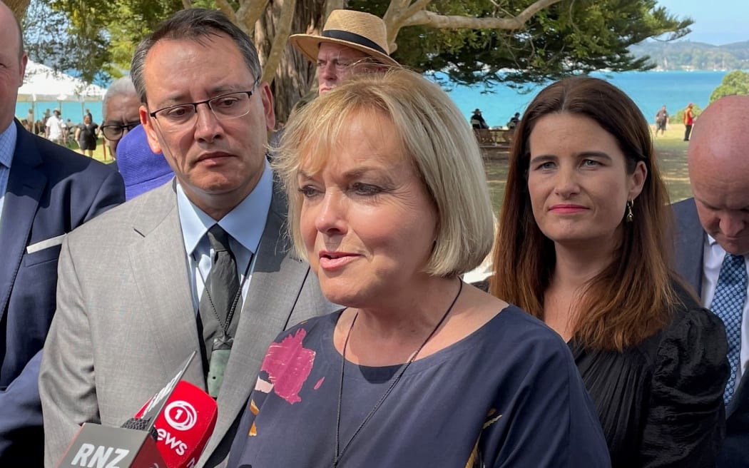 National Party leader Judith Collins at Te Whare Rūnanga on 4 February, 2021.