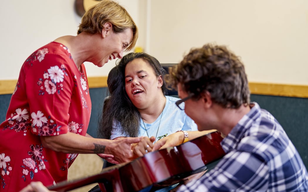 Hinewehi, Hineraukatauri and Will at the Raukatauri Music Therapy Centre