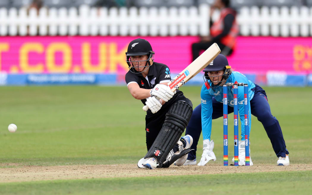 Melie Kerr of New Zealand batting against England, 2024
