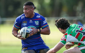 Zyon Maiu'u of the Warriors during round 23 of The Knock On Effect NSW Cup rugby league match Between NZ Warriors v Rabbitohs, held at Bruce Pulman Park,Takanini, Auckland, New Zealand on Sunday 11 August 2024. Mandatory credit: Andrew Skinner / www.photosport.nz