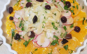 Fennel, orange, radish and olive salad