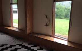 The damage was so bad, skid marks were left on the inside of the wall.