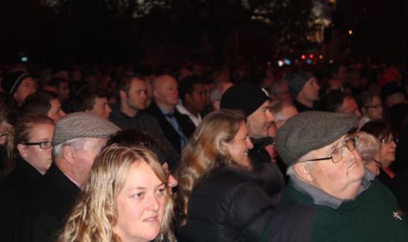 Some of the crowd in Christchurch.