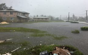 Rain causes flooding in Nukunuku, Tongatapu, Tonga.