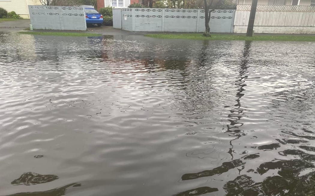 Flooding on Copeland Street in Lower Hutt