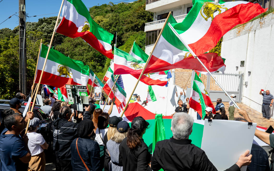 Iranian Embassy protest - Wellington 13 January 2026