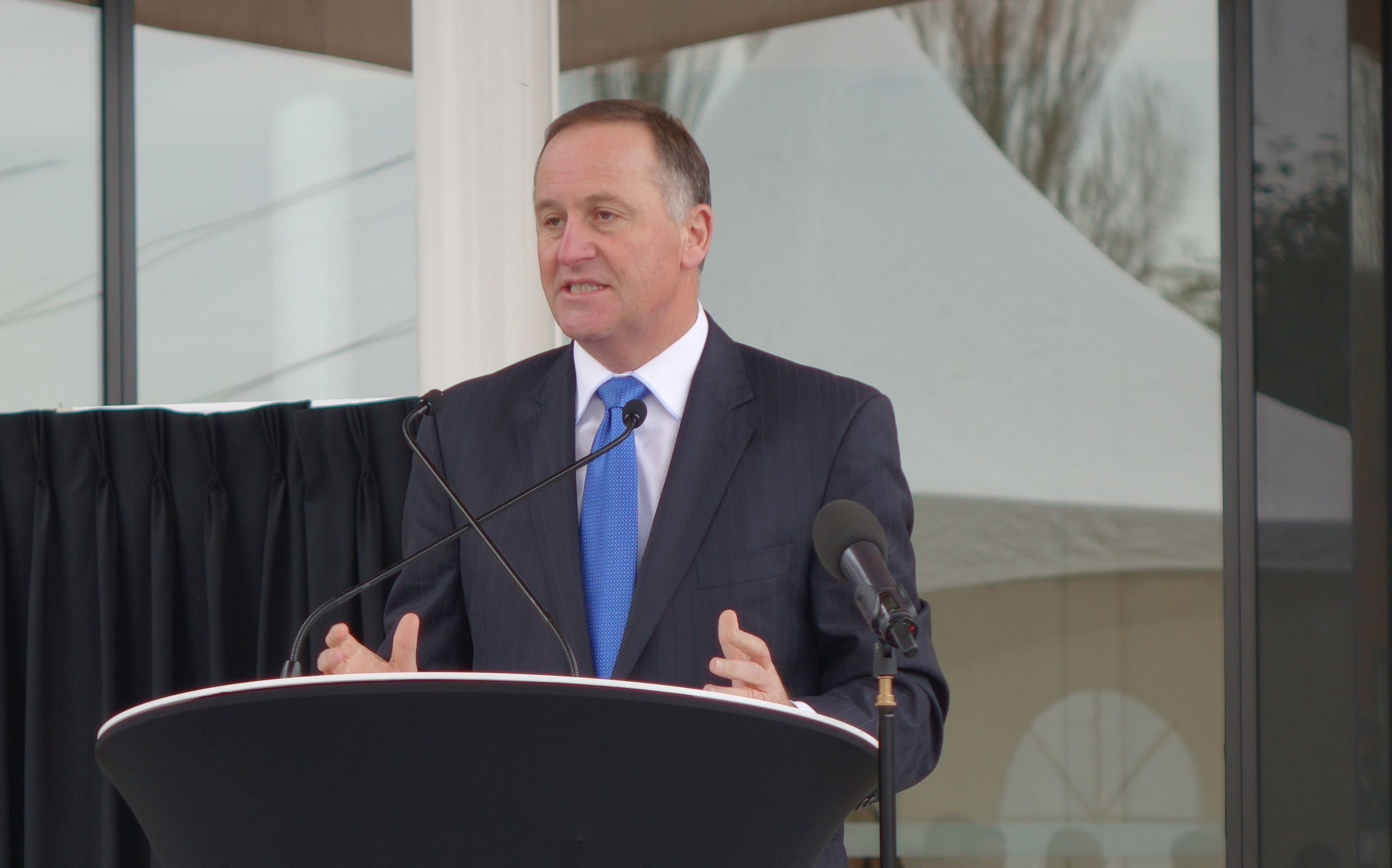 Prime Minister John Key at the opening of the refugee centre.