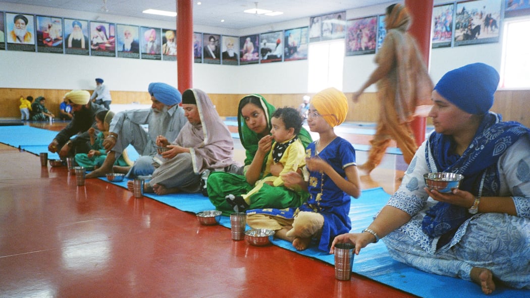 Simran and her family at Takanini Gurdwara