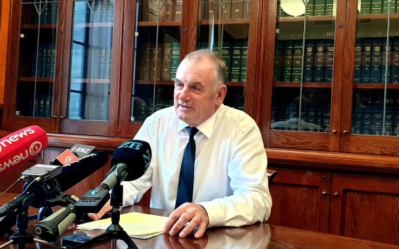 House Speaker Trevor Mallard speaking about the new Parliament building.