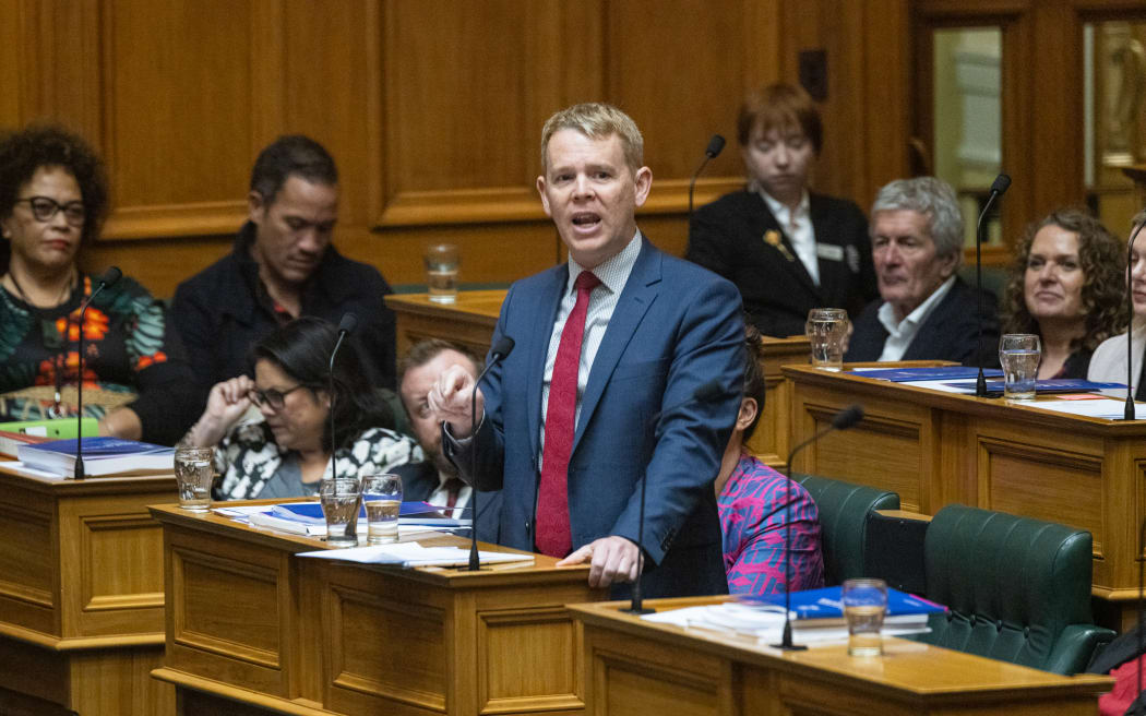 Leader of the Opposition, Chris Hipkins, during the Budget Debate 2024.
