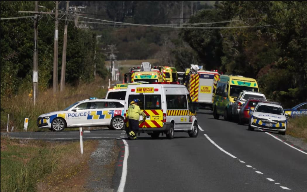 Emergency services from Auckland and Northland attended the crash on Cove Road, Waipu, on 3 April, 2024.