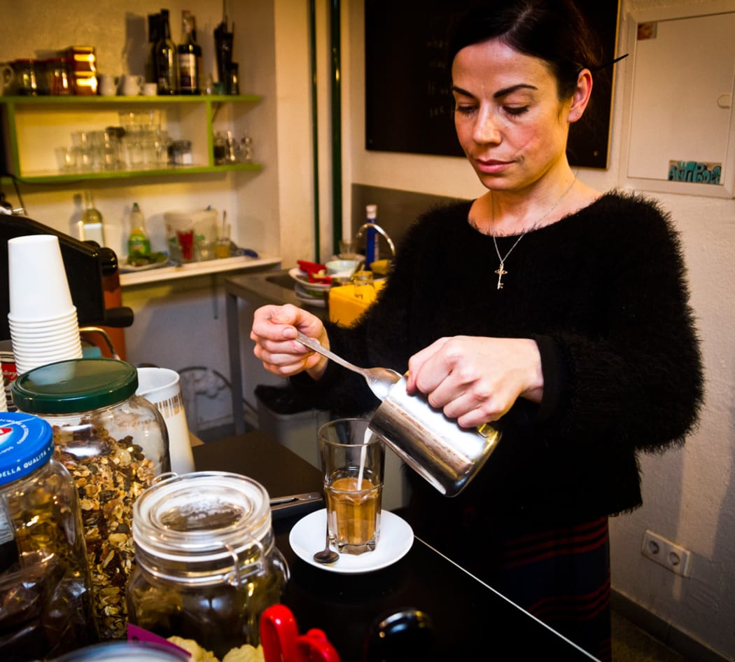 Jane Nye, co-founder of Antipodes. The cafe gets a lot of Australasian customers looking for good coffee, as well as Germans seeking the style of cafe they encountered when visiting New Zealand.