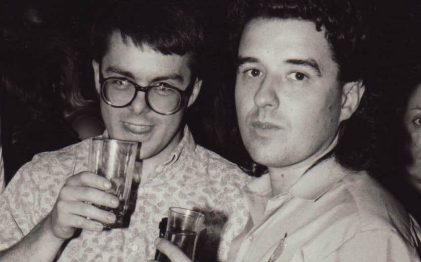 Chris Bourke (editor, RIU)and Murray Cammick (publisher) in 1987, the night Ardijah won the Rheineck Rock Award.