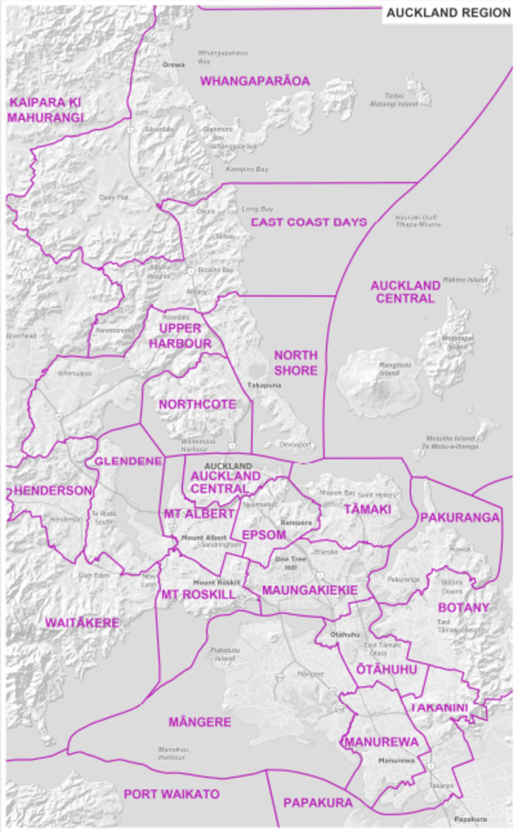 Auckland Region boundaries.