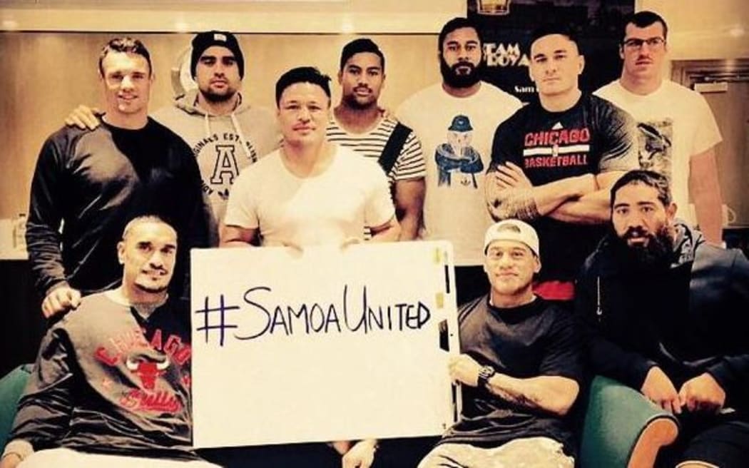 All Blacks show their support for Samoan rugby players in dispute with the Samoa Rugby Union.