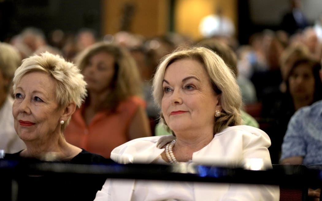 Government Minister Judith Collins watches on during the State of the Nation speech.